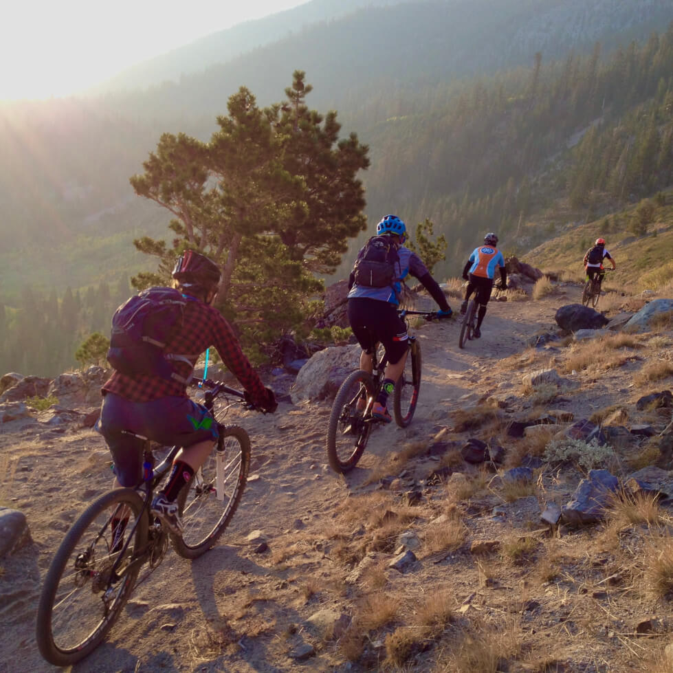 Late afternoon mountain bike ride staring near Lake Mary in Mammoth Lakes.