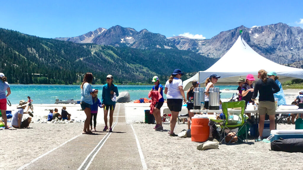 June Lake Triathlon-accessible pathway-lake-mountains-people.