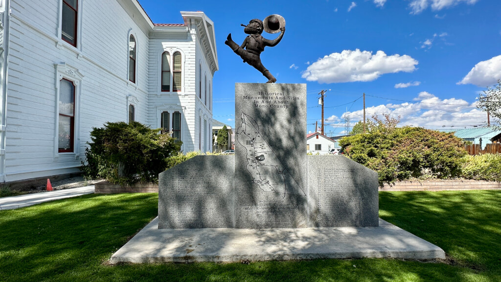 Mono County Historical sites monument near museum.