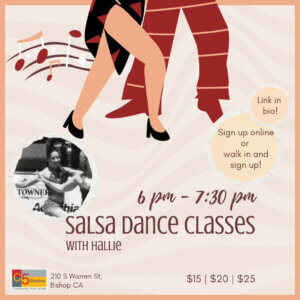 Salsa dance classes with Hallie poster