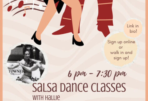 Salsa dance classes with Hallie poster