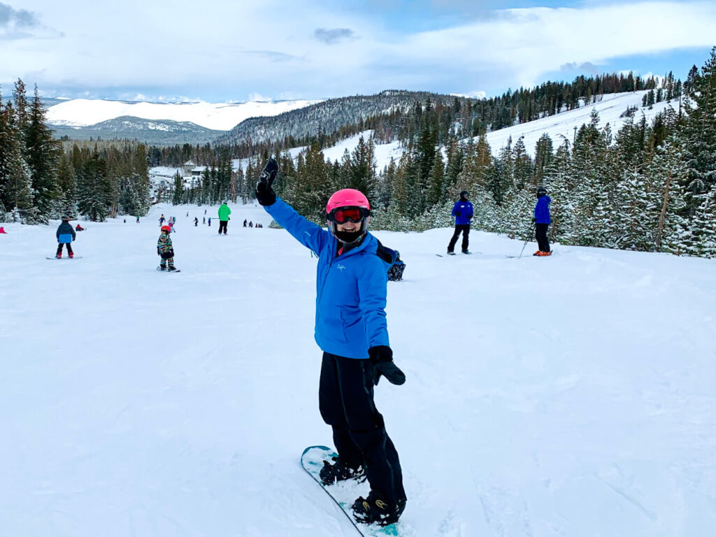 Snowboarding at Mammoth Mouantain is a family fun activity.