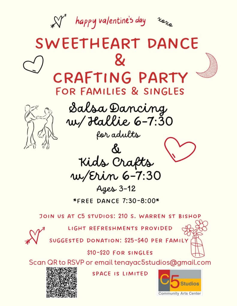 Valentine's Day Dance. Crafting Party. C5 Studios. Poster.